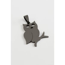 Baykuş - 651 - Çelik Kolye Ucu - Shophnrl - 3 Cm-siyah Çok renkli