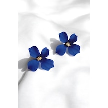 Kadın Lacivert Mini Çiçek Küpe Lacivert - 753147038 Lacivert