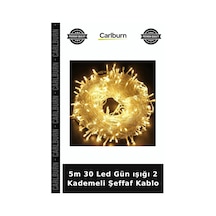 5m 30 Led Gün Işığı 2 Kademeli Şeffaf Kablo Duvar Süsü Pilli Lamba Atmosfer Lambası