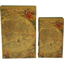 Kutu Kitap Harita 2'li Set Dekoratif Hediyelik Arbltgswmpru4ıqpq5s