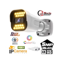 J-tech Jt-1818 Ultrahd 5mp Sesli Ip Bullet Kamera Poe 18 Led 3.6mm Gece-gündüz Renkli