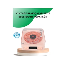 Retro Bluetooth Hoparlör Kristal Ses Gece Lambası Saatli Tasarım