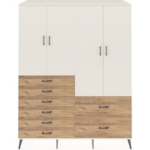 Kronos Gardrop 7 Raflı 8 Çekmeceli 4 Kapaklı 176x59x221 Aytaşı-aytaşı/çam Beyaz