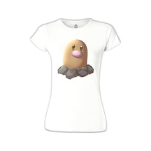 Pokemon Go - Diglett Beyaz Kadın Tshirt 001
