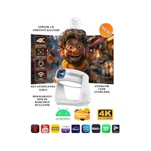 Taşınabilir 4k Sinema Projektörü Şarjlı, Bluetooth, Android, Akıllı Hoparlörlü, Işıklı-131323