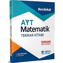 Eğitim Vadisi Yayınları Ayt Evde Kal Matematik Tekrar Kitabı 2021