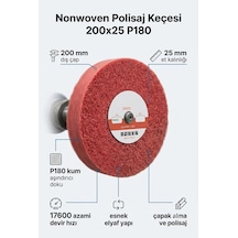 200x25 Mm P180 Polisaj Keçesi Çapak Alma Ve Metal Yüzey Parlatma Diski 1 Adet
