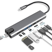 Type-c 8in1 Çevirici Adaptör 4k Hdmi + 2port Usb 3.0