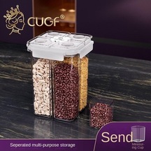 Pazly Çok Fonksiyonlu Tahıl Kutuları 3000ml - Bölümlü, Mutfak Organizatörü Kaba Taneler Mühürlü Kavanozlar - Modern Minimalist Plastik Diğer