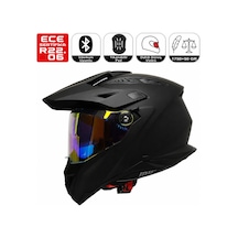 Motosiklet Cross Kask Güneş Vizörlü Enduro Full Face Touring Motorcu Kaskı Raven Çok Renkli