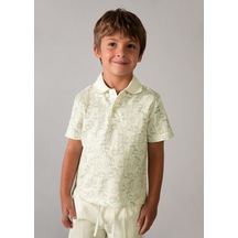 Mayoral Erkek Çocuk Desenli Polo T-shirt Yeşil - 03104