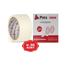 Pass Maskeleme Bandı Kağıt Bant 48 Mm X 25 Metre 36 Adet