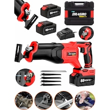 Dragro Alman DRG-88V 10 AH Çift Akülü Tilki Kuyruğu + Ağaç Dal Kesim Makinesi + 5 Adet Bıçak