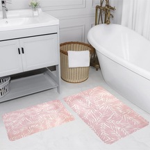 Rovigo Home Baskılı Kaymaz Taban 2 Li Banyo Paspas Takım Rvg5204-100X60-60X50 Çok Renkli