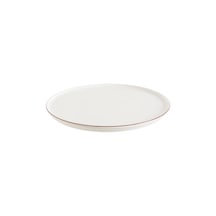 Retro Hygge 6 Adet 28cm Yeşil Kenar Çizgili Porselen Düz Tabak