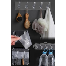 Banyo Askısı 6 Lı Şeffaf Kendinden Yapışkanlı Gri Diğer