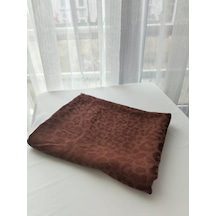 Laurel Scarf Leopar Desen Pamuk Ayrobin Jakar Şal Kiremit