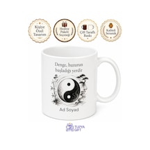 Yin Yang İsim Yazılı Kişiye Özel Baskılı Kupa Bardak Hediye Beyaz / Çok Renkli