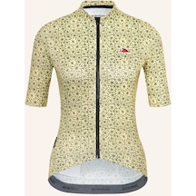 Cafe Du Cycliste Kadın Radtrikot Fleurette Uv Korumalı T-shirt Açık Yeşil