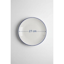 6'lı Valencia Servis Tabağı 27cm Rim Lacivert Rinart Krem