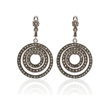 Markazit Taşlı Sallantılı Halka Model Gümüş Kadın Küpe 201024508 Gümüş