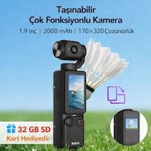 Taşınabilir 4k Vlog Kamerası 180 Dönebilen Lens 1.9" Ips Ekran 2000mah Batarya 128gb Hafıza Kartı Destekli
