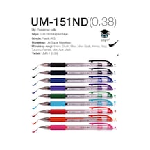 Uni-ball Signo Needle 0.38 İğne Uçlu Jel Kalem Bütün Renkler 9 Adet Set Çok Renkli
