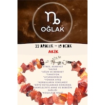 Gümüştel El Sanatları Sertifikalı Oğlak Burcu Burç Bilekliği Turuncu