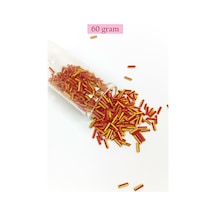 Uzun Boru Kesme Boncuk Çap 2mm Uzunluk 10 Mm - 60 Gram - Sarı Kırmızı - Bnc274
