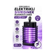 Usb Şarjlı Elektrikli Sivrisinek Öldürücü Lamba Uv Mor Işıklı Sessiz Çalışan Askılı Sinek Kovucu Ev