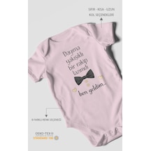 Morivokids Dayıya Özel Kısa Kollu Bebek Body %100 Pamuk Bebe Pembe