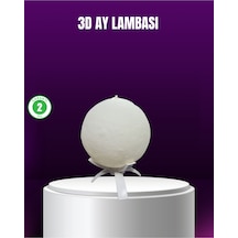 Şarjlı 3d Baskılı 16 Renk Ay Lambası Stand Karışık