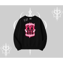 Tarzsokak Candyland Yazılı Sevimli Kedi Baskılı Oversize Crop Tshirt Beyaz