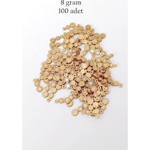 Oya Abiye Bileklik Kolye Pleksi Metalik Plastik Pul Altın Renk 8 Gram 100 Adet - Bnc498