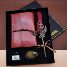 Şık Divit Hokka Defter Ve Tüylü Kalem Seti 20.5x28.5 Cm Diger
