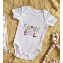 Bitmeyenkartus Bk Kids Super Girl Tasarımlı Bebek Body Zıbın - Model 1 Çok Renkli
