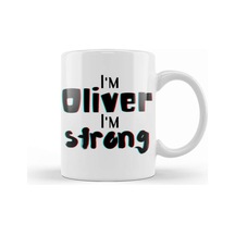 Oliver Name Custom Design Gift Baby Gift For Him Kupa Bardak Porselen No13384 Karışık