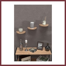 Storeşahin 3'lü Oval Duvar Rafı Ceviz 115 Cm Shn0720