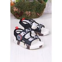 Vicco 332.f25y.206 Siyah Tape Rahat Esnek Erkek Çocuk Sandalet Siyah
