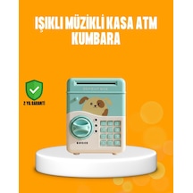 Su Yeşili Atm Kasa Görünümlü Elektronik Şifreli Çocuk Kumbarası Mh-hs5937-3187