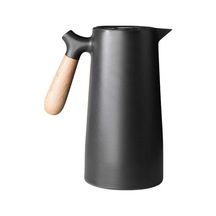 Pazly Büyük Termal Kahve Sürahi Çift Duvarlı Termos Ev Ofis Cam Siyah Siyah