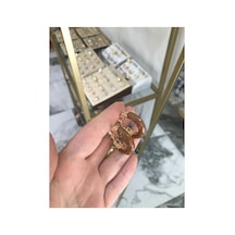 Özel Seri Gold Detaylı Küpe Kahverengi