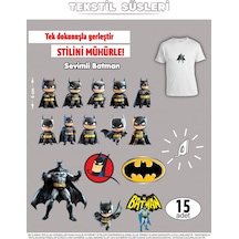 Ütü İle Yapışan Kıyafet Etiketi Batman 15li Set Karışık
