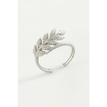 Yaprak - 447 - Metal - Kmrsfres - Yüzük-gümüş Rengi Sarı