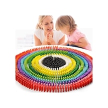 Ahşap Domino Taşları 100 Parça Renkli Eğitici Oyuncak Domino