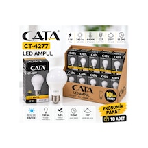 Ct-4277 9w E27 Led Ampul 6400k Beyaz Işık 740 Lümen 10 Lu Ekonomik Paket