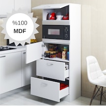 Mdf Mikrodalga Fırın Raflı Kapaklı Çekmeceli Çok Amaçlı Hazır Mut