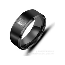 Siyah Titan Siyah Şerit Paslanmaz Çelik Yüzük Özgürlük Bayrağı Kanatları Parmak Yüzüklere Saldırı 9