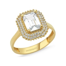 Altın Baget Tektaş Yüzük 2,00 Karat Zirconia 318232019