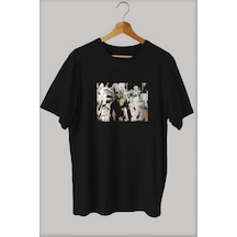 Noıssey -wed One Punch Man Baskılı Oversize T-shirt Tişört Sokak Tarzı Siyah